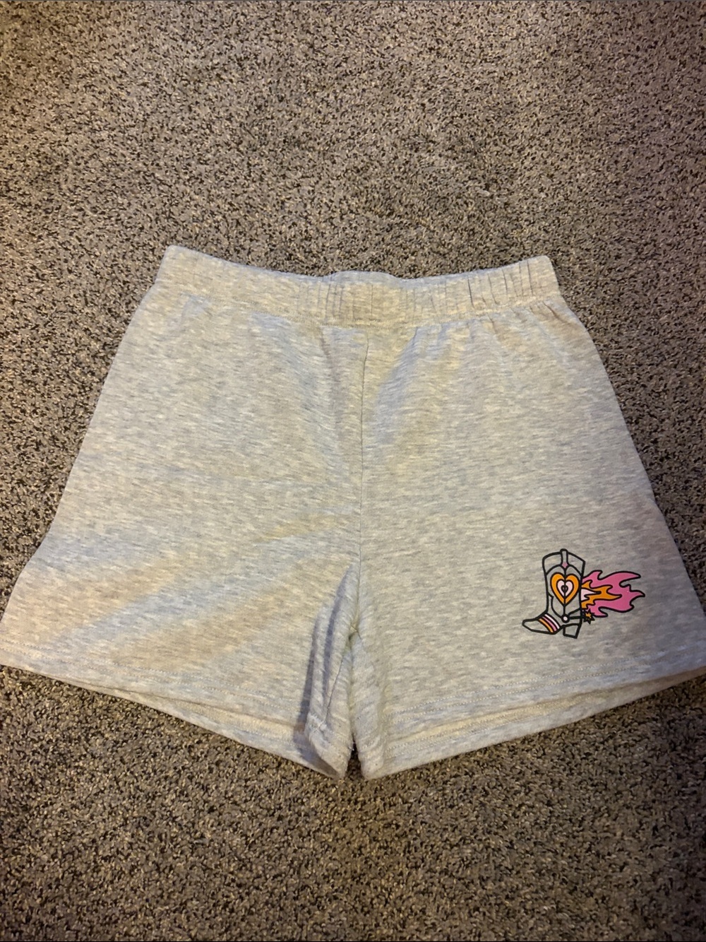 Women’s Light Gray Graphic Knit Shorts